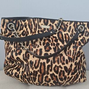 Kate Spade Leopard Print Tote with Chain Straps